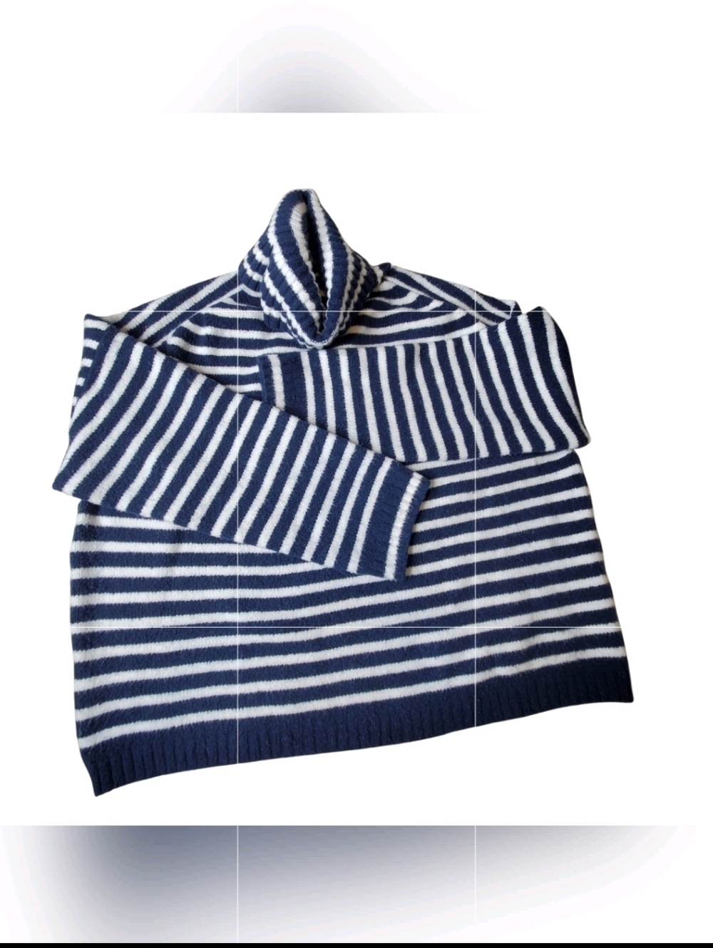 Abercombie & Fitch Womens Stripe  Turtleneck Fisherman Coastal Sweater    251 - Picture 3 of 5
